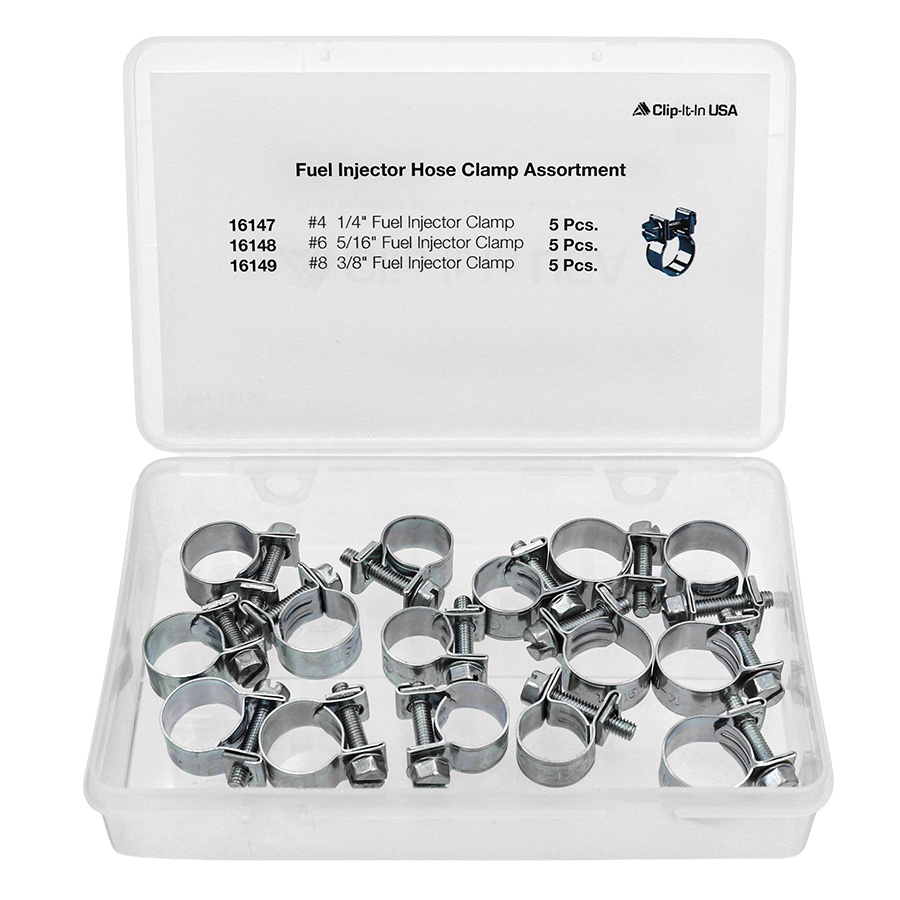 Fuel Injector Hose Clamp Assortment 15 Piece - Miscellaneous