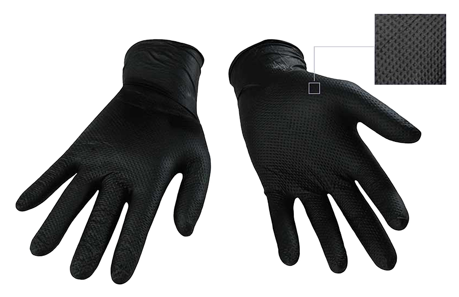 Nitrile Gloves, 8 Mil, Textured Grip, Large 100/Box - Safety Products and Wearables