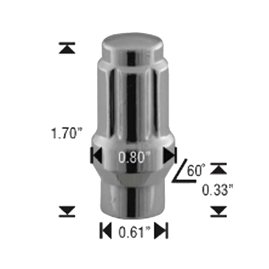 14mm x 2.00 ET Spline Acorn Nut 50/Box - Passenger Lug Nuts and Acc