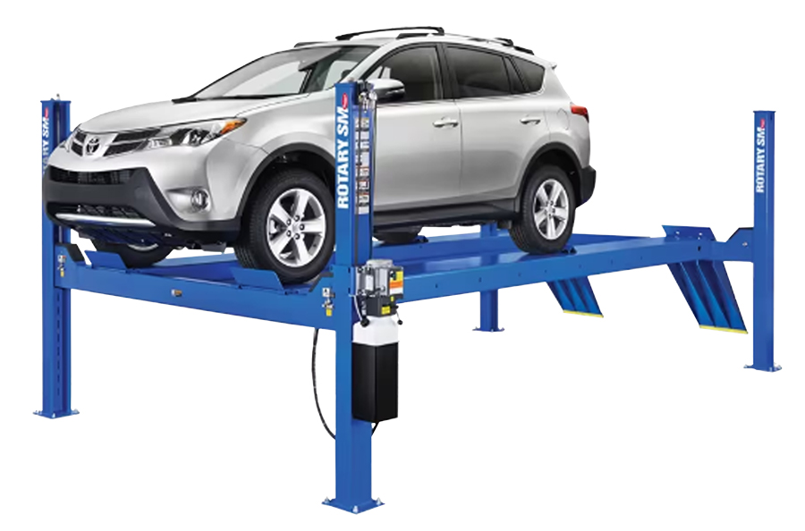 Rotary 4 Post Shockwave Lift 14,000 lbs. 125" Wheel Base - Above Ground