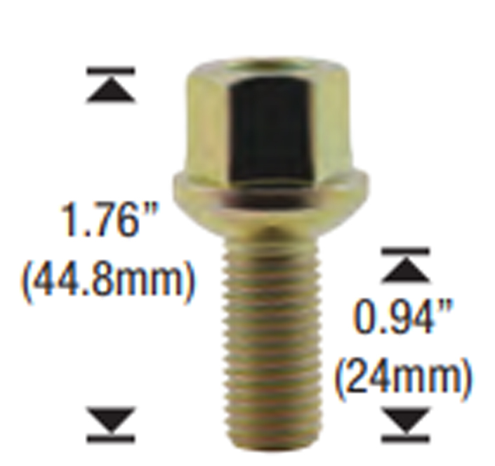 12mm x 1.50 Ball Seat Lug Bolt For Volkswagen 30/Box - Passenger Lug Nuts and Acc