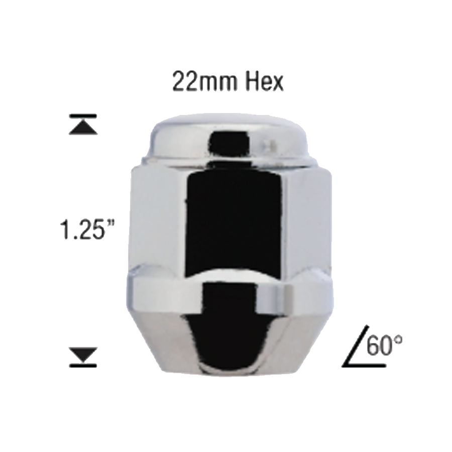 14MM X 1.50 Bulge Duplex Nut 40/Box Short For Lexus - Passenger Lug Nuts and Acc