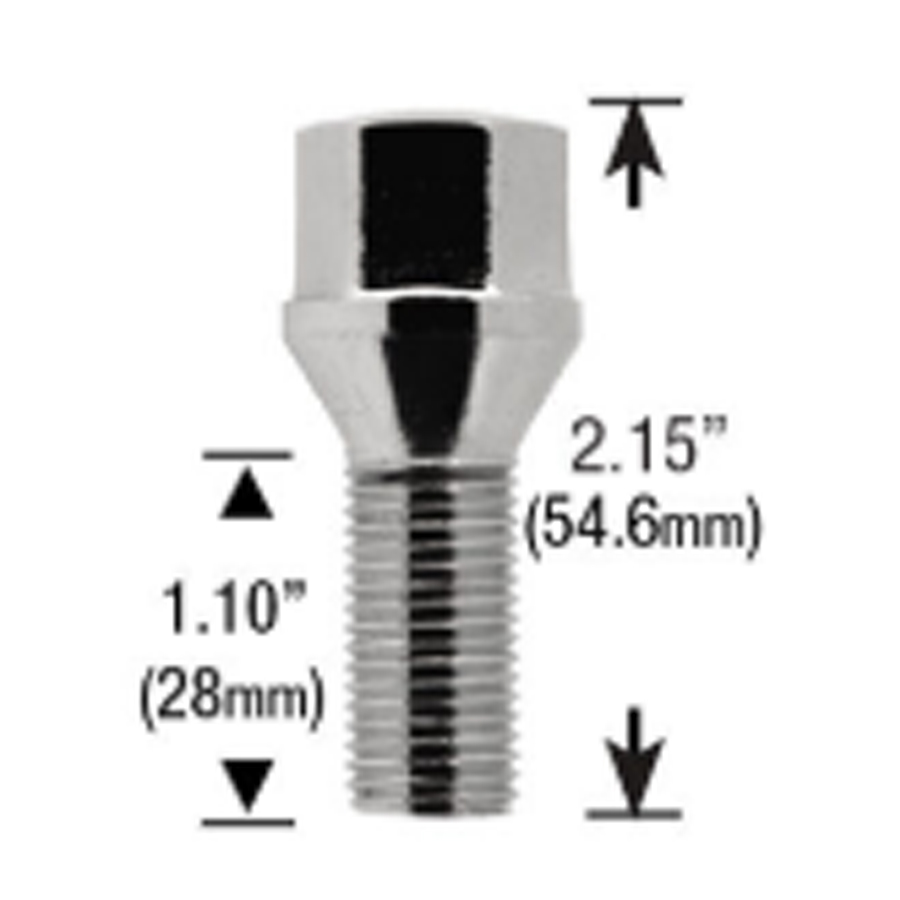 14mm x 1.50 Lug Bolt 2.15" Length 30/Box - Passenger Lug Nuts and Acc