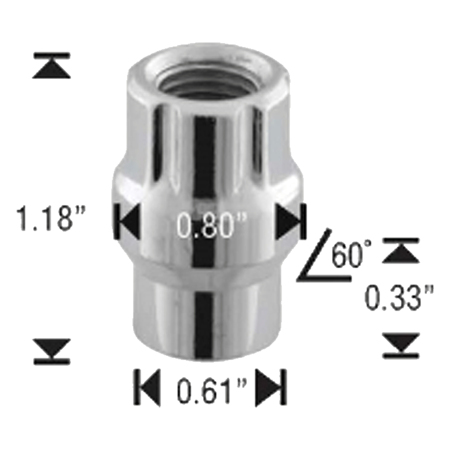 12mm x 1.25 Open End Spline ET Lug Nut 50/Box - Passenger Lug Nuts and Acc