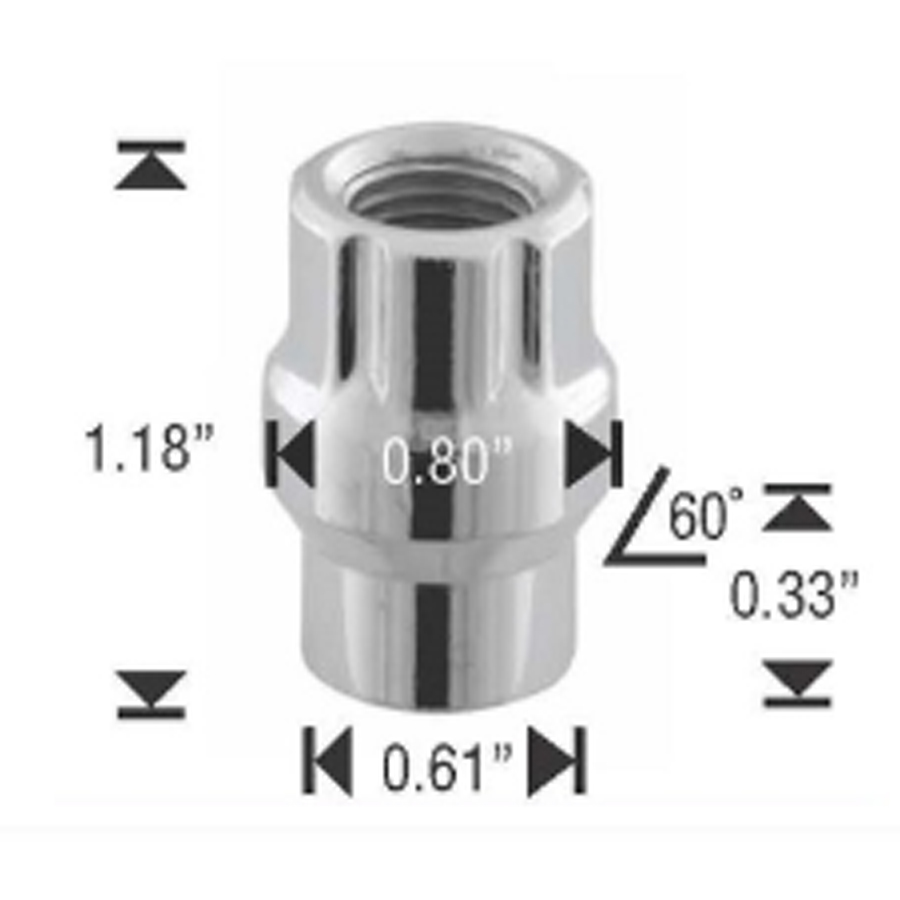 14mm x 2.00 Open End Spline ET Lug Nut 50/Box - Passenger Lug Nuts and Acc